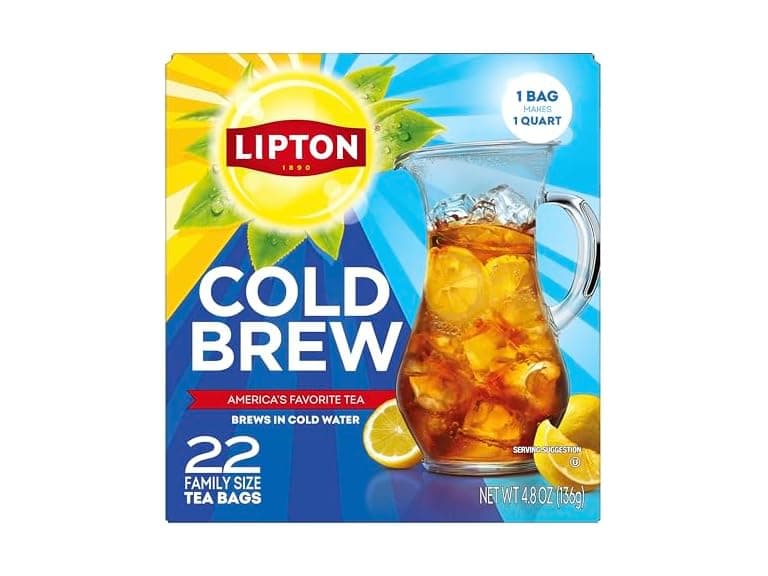 22CT Lipton Cold Brew Iced Tea Bags, Family Size - Image 1