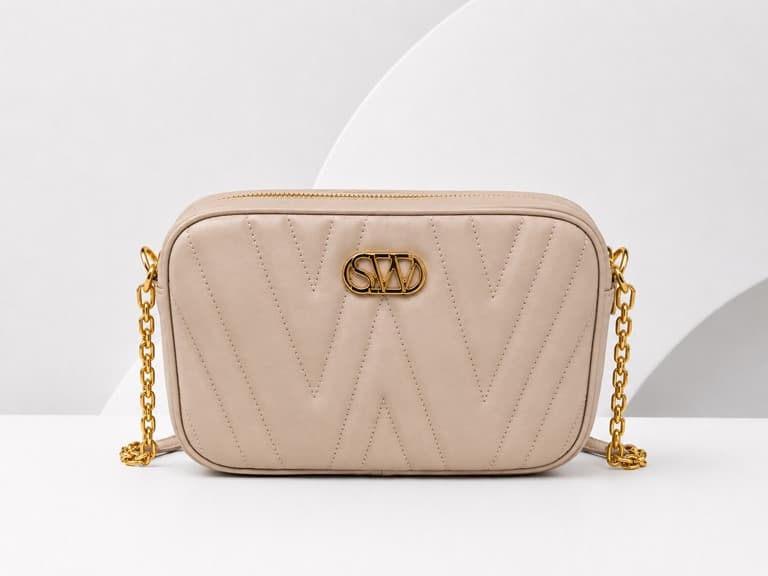 Stuart Weitzman Latte Quilted Shoulder Bag - Image 1