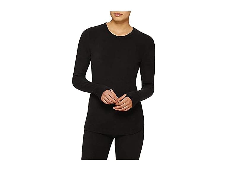 Cuddl Duds ClimateRight Women's Stretch Fleece Long Sleeve L Black - Image 1