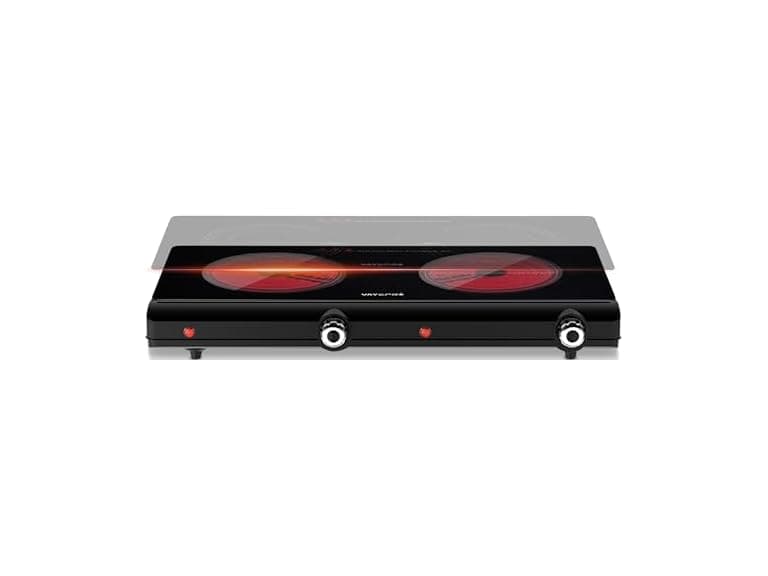 1800W Infrared Double Burner Electric Cooktop - Image 1