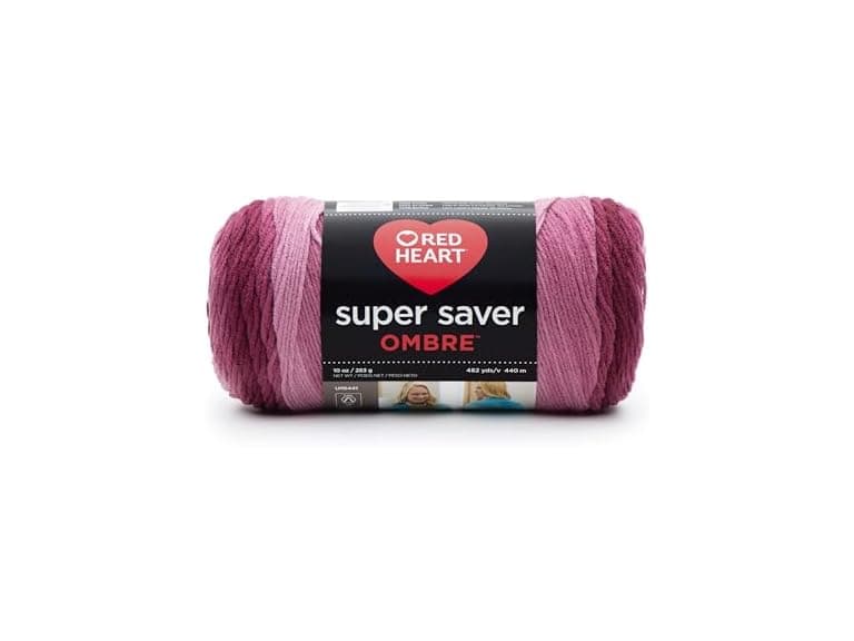 RED HEART E305.3965 Super Saver Ombre Yarn, Mai Tai - Image 1