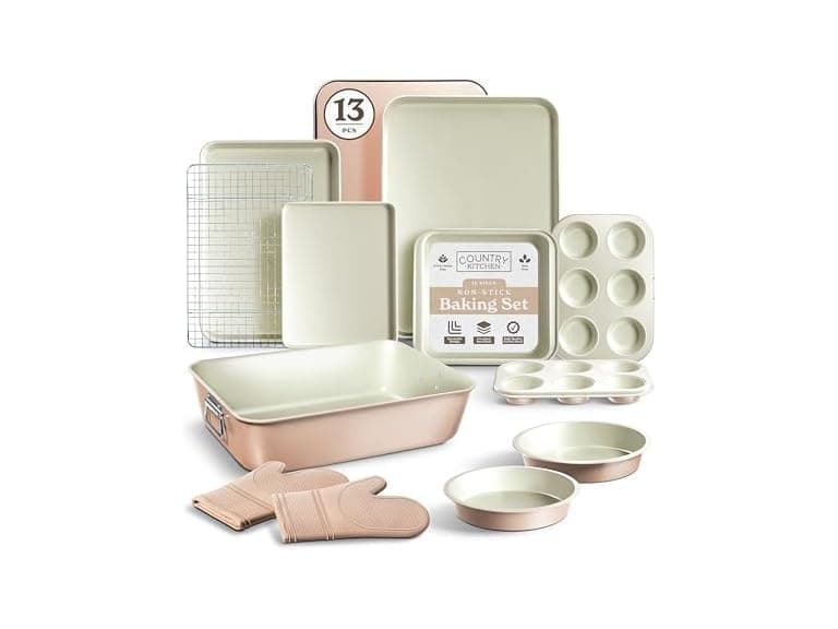 13 Pc Nonstick Bakeware Set Taupe - Image 1