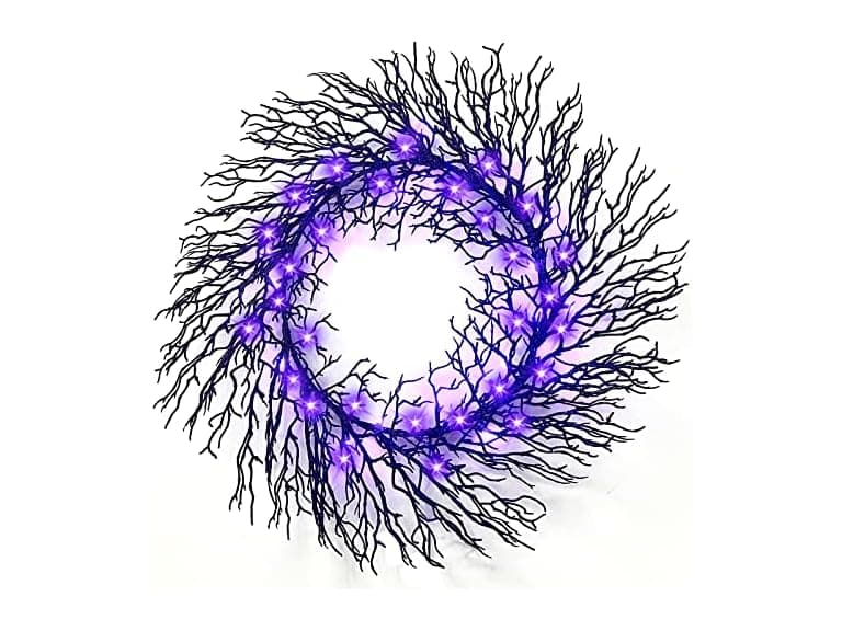 Timer 22 Inch Prelit Halloween Wreath Decoration - Image 1
