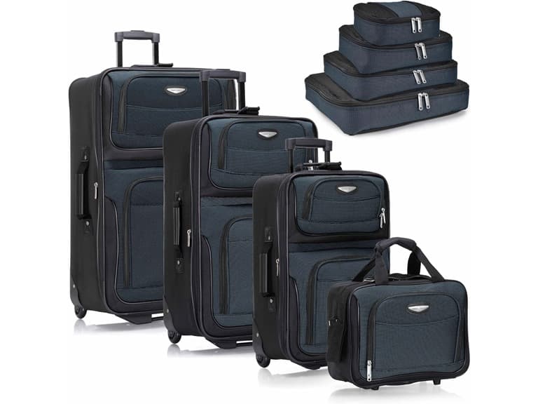 Travel Select Softside Luggage, Navy, 8-Piece Set - Image 1