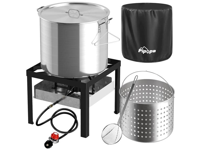 100QT Seafood Boiling Kit w/ Cover & 16" Skimmer - Image 1