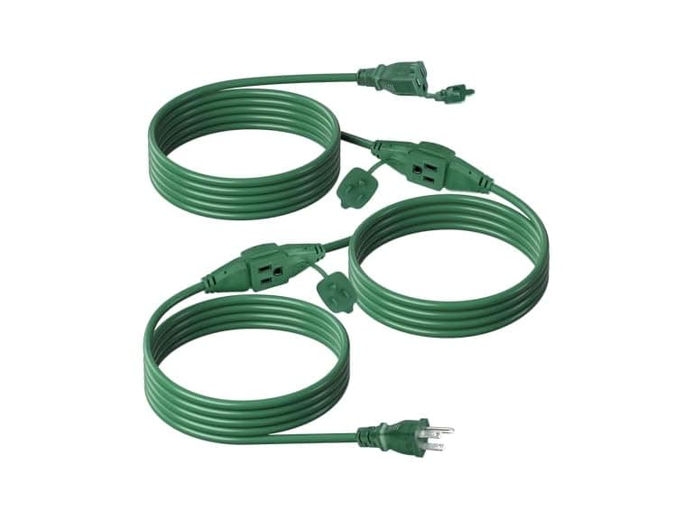 BN-LINK 25 ft Outdoor Extension Cord 16/3 SJTW w/3 Inline Outlets - Image 1