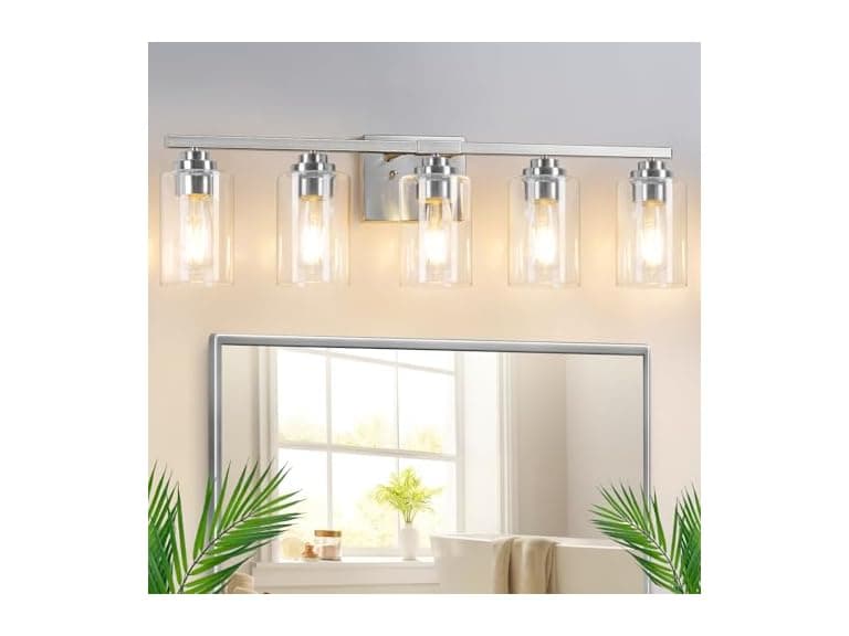 5-Light Bathroom Light Fixtures, 31" Modern Vanity Lights - Image 1