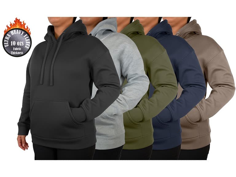 3Pk Womens Heavyweight Fleece-Lined Pullover Hoodie - Image 1