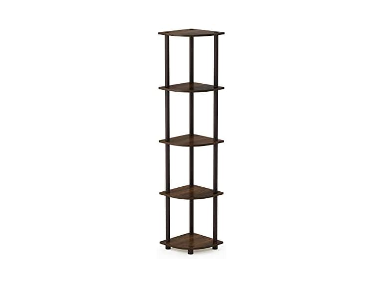 Furinno Wire Book Shelf, 5-Tier Walnut Cove - Image 1