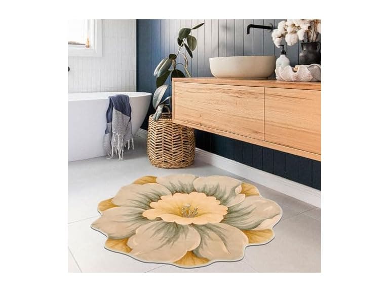 Flower Shaped Rug for Bedroom Kitchen Bathroo - Image 1