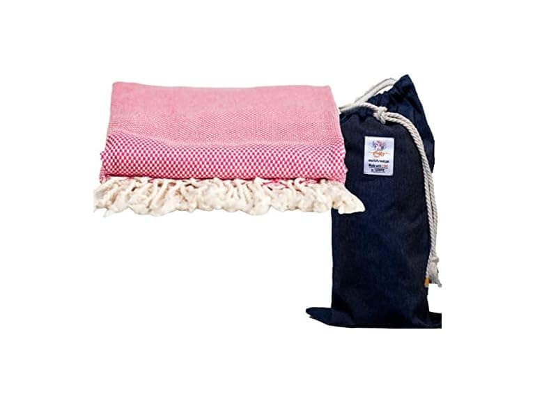 Peshtemal Beach Towel with Travel Bag Cotton, - Image 1