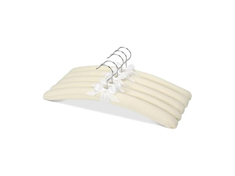 Suptinwear Satin Padded Hangers 10 Pack, 17 Inch Ivory - Image 1