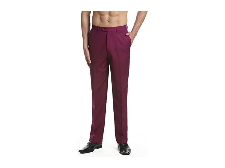 Concitor Men (34) Dress Pants Flat Front Trousers - Image 1