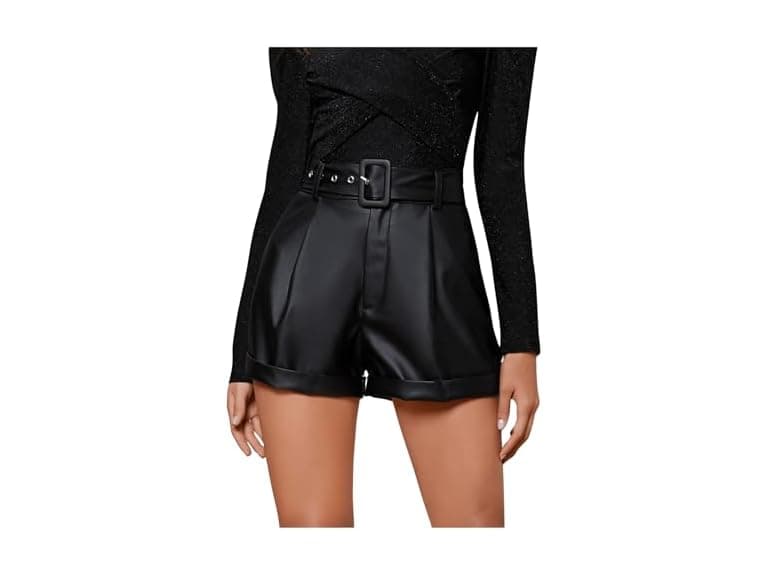 MakeMeChic Women (M) Leather Shorts - Image 1