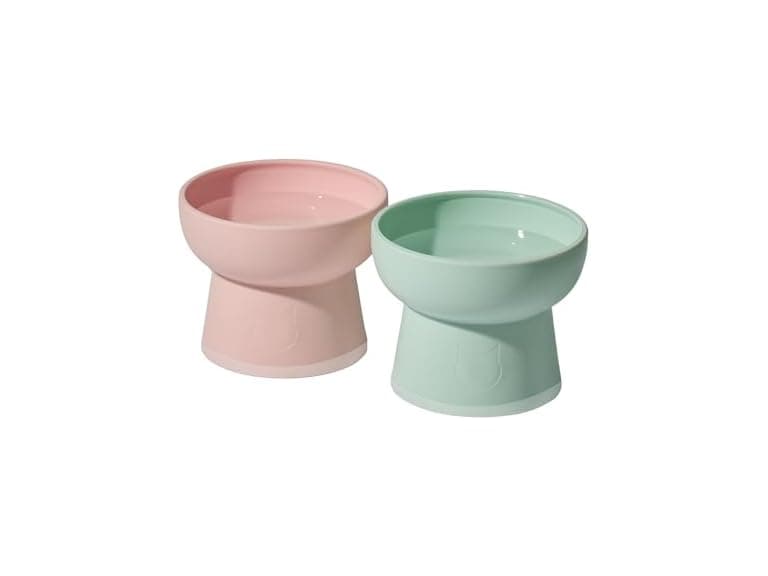 Necoichi 2pcs Elevated Cat Water Bowls, Food Bowl - Image 1