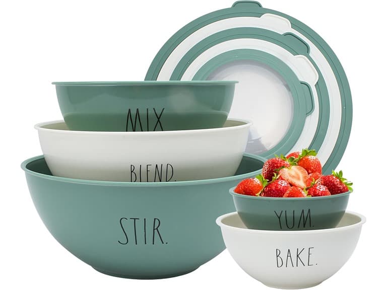 RaeDunn Mixing Bowls with Lids - 10Pc - Image 1