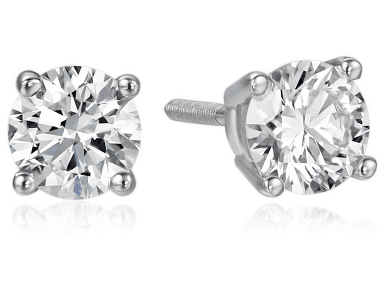 Amazon Essentials IGI Certified 18k White Earrings - Image 1