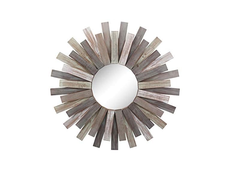 Stonebriar 32" Wooden Sunburst Mirror - Image 1