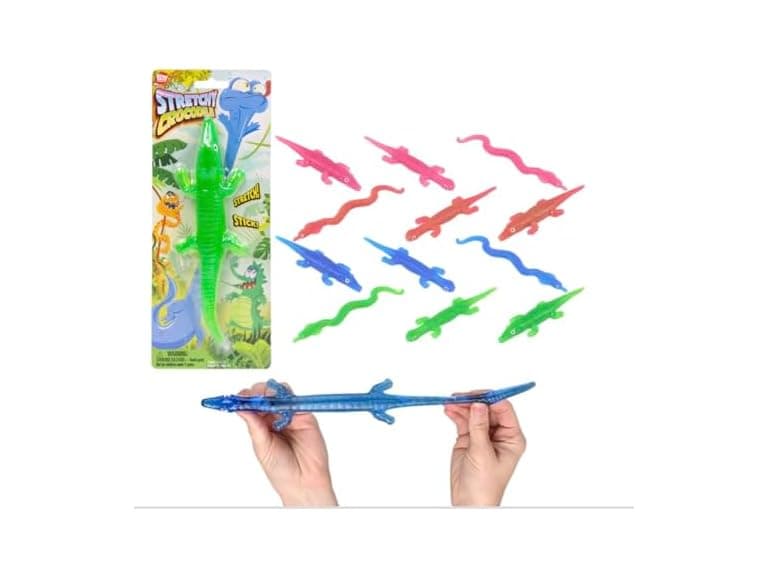 Assorted Color Sticky Stretchy Reptile Toys - 8" (Pack of 12) - Image 1