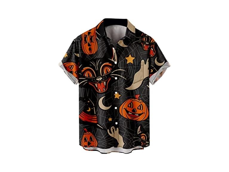Xxinpei Men Halloween Button Down Shirts Shirt - Image 1
