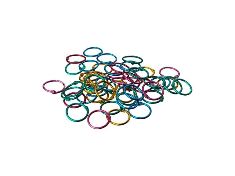 The Classics 1" Diameter 50 Count Book Rings in Assorted Bright Colors - Image 1