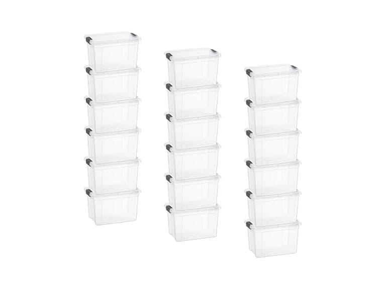 Superio Clear Storage Box with Lid, 2.5 Quart 18 Pack - Image 1