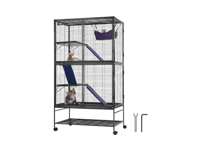 VEVOR 64.6" Rolling Metal Ferret Cage - Image 1
