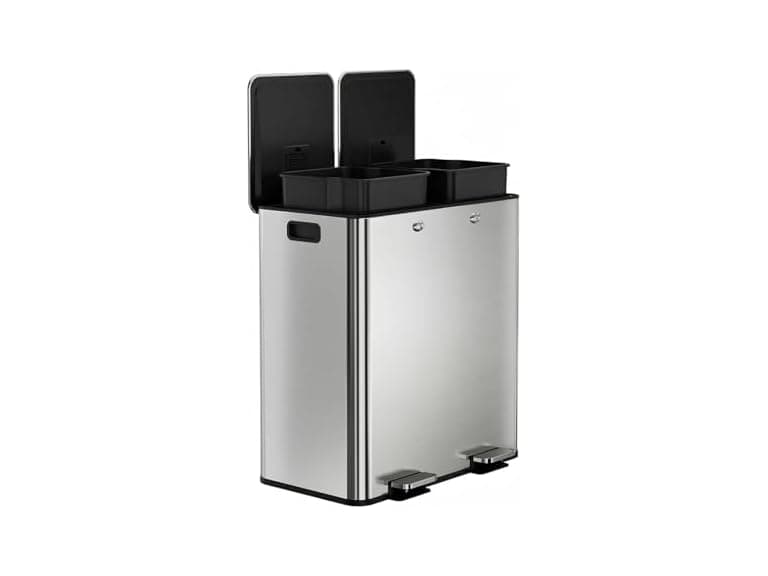 OUTLANE Trash Can, 2 x 8 gal (2 x 30 L) Garbage Can - Image 1