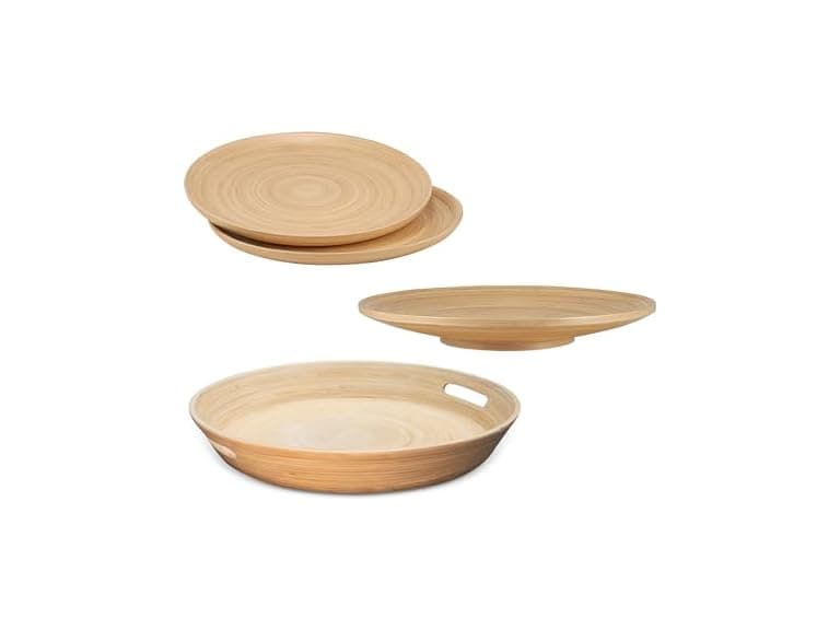 LEXA 4-Piece Handcrafted Bamboo Serving Set - Image 1