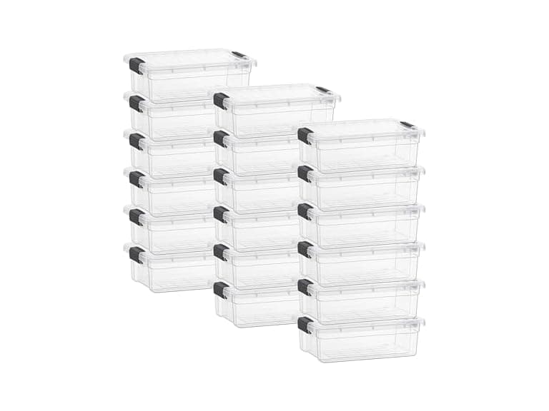 Superio Clear Storage Box with Lid, 4.5 Quart 18 Pack - Image 1