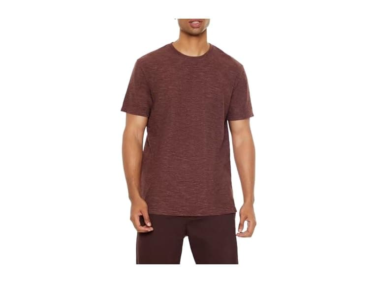 Forever 21 (L) Slub-Knit Crew Chocolate Tee - Image 1