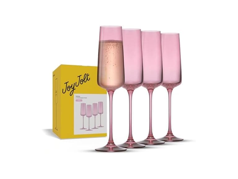 JoyJolt Sidney Stemmed Champagne Flutes, Set of 4 - Image 1