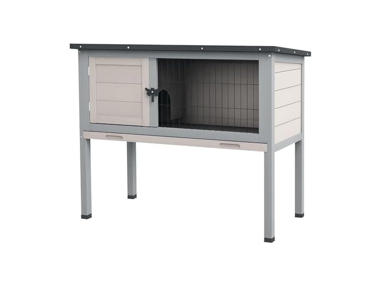 PawHut Elevated Wooden Rabbit Hutch, Indoor/O - Image 1