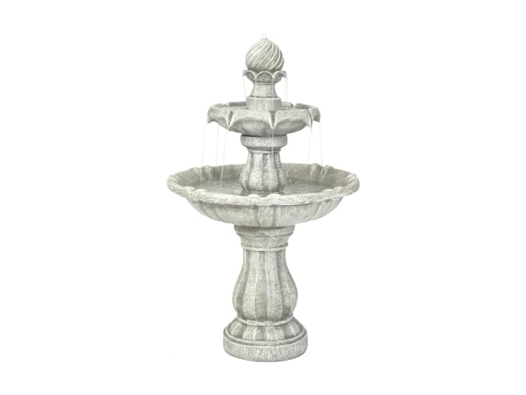 Sunnydaze 35" White 2-Tier Solar Fountain - Image 1
