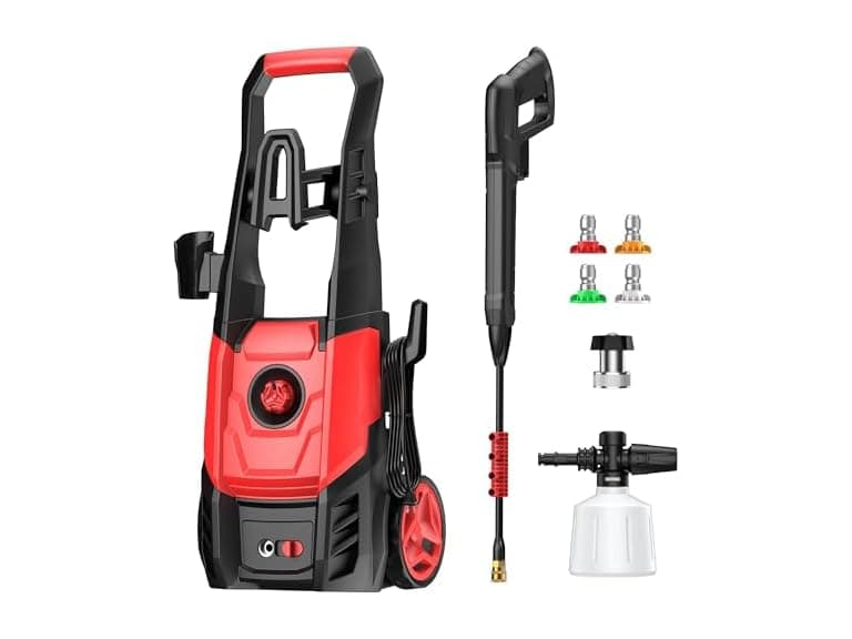 Electric Pressure Washer with Foam Cannon & 4 Quick Connect Nozzles (Open Box) - Image 1