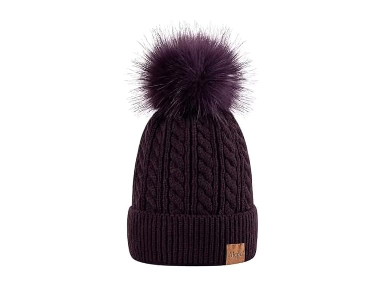 Alepo Women (OS) Winter Beanie Hat Dark Purple - Image 1