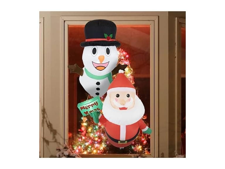 Santa and Frosty Duo Window Inflatable - Image 1