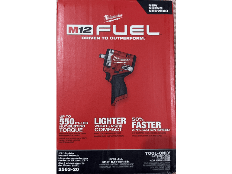 Milwaukee 2563-20 M12 Stubby 1/2" Impact Wrench - Image 1