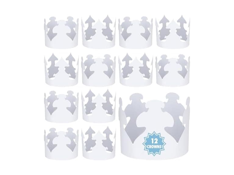 Hygloss White Paper Crowns 12 Pack - Image 1