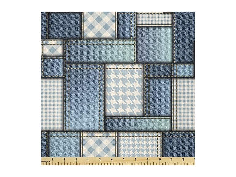 Ambesonne Colorful Fabric by The Yard, Denin Motif - Image 1