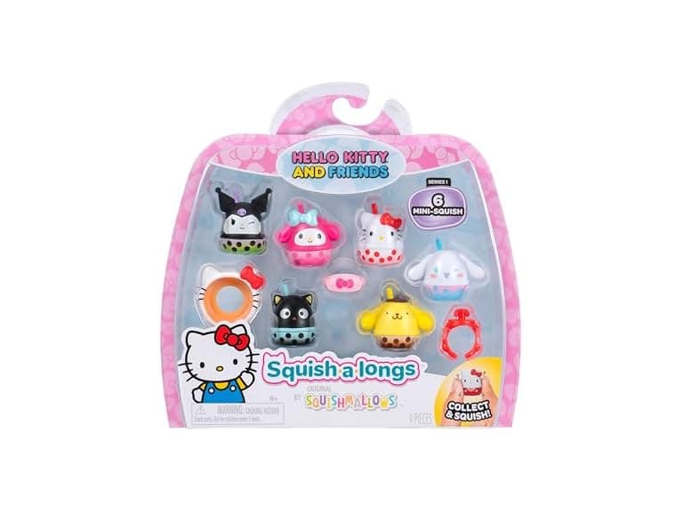 Squish-a-longs Hello Kitty and Friends Boba Mini-Squish 6-Pack - Image 1