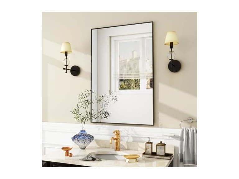 Wall Mirror, 24" X 36" Black - Image 1