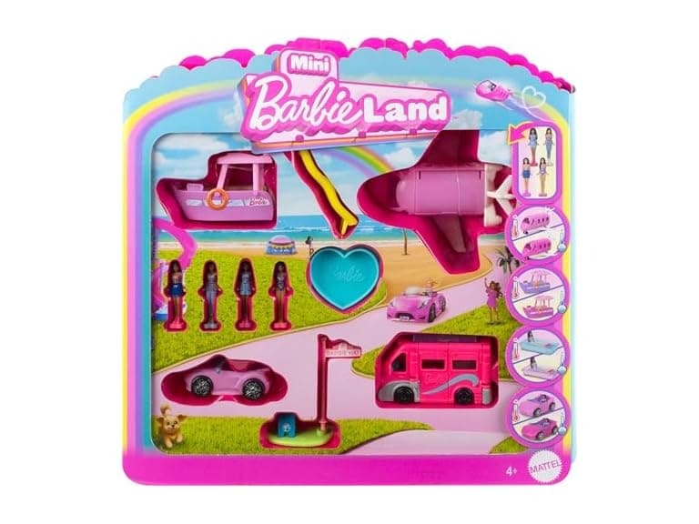 Barbie Mini BarbieLand Multi-Pack Doll & Toy Vehicle Set - Image 1