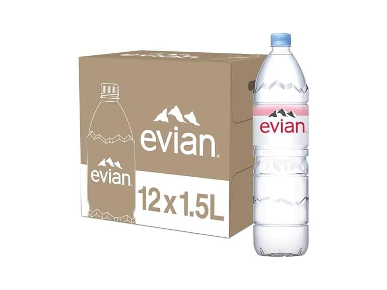 Evian Natural Spring Water, 1.5 L bottle (Pack of 12) - Image 1