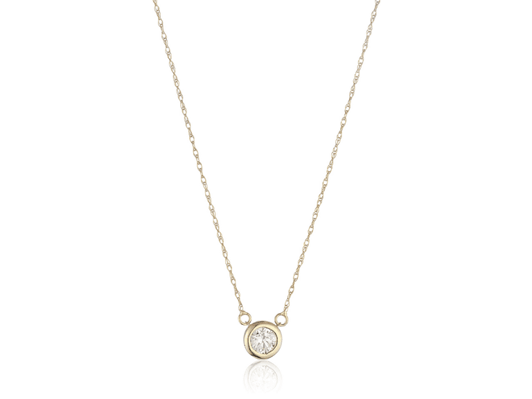 Amazon Essentials Bezel-Set Necklace - Image 1