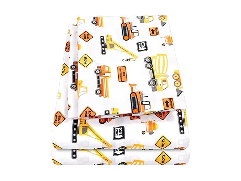 Kids Construction Printed Sheet Set - Image 1