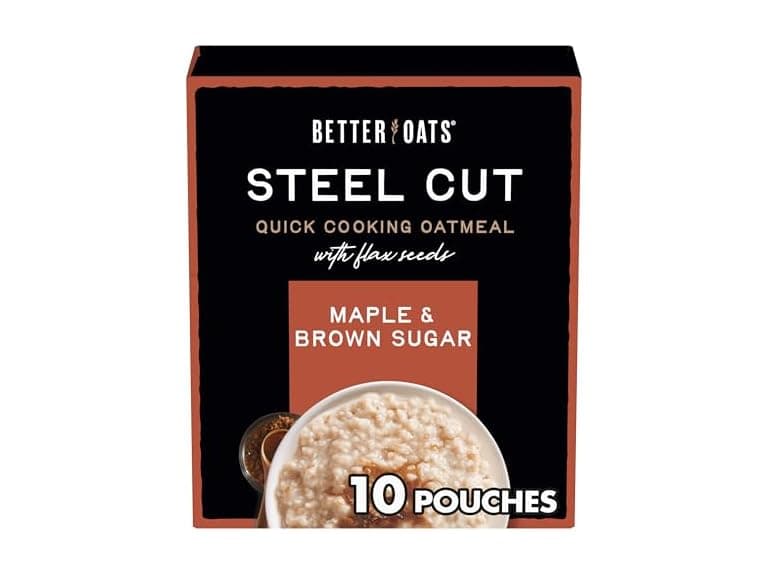 10CT Better Oats Maple and Brown Sugar Steel Cut Oatmeal - Image 1