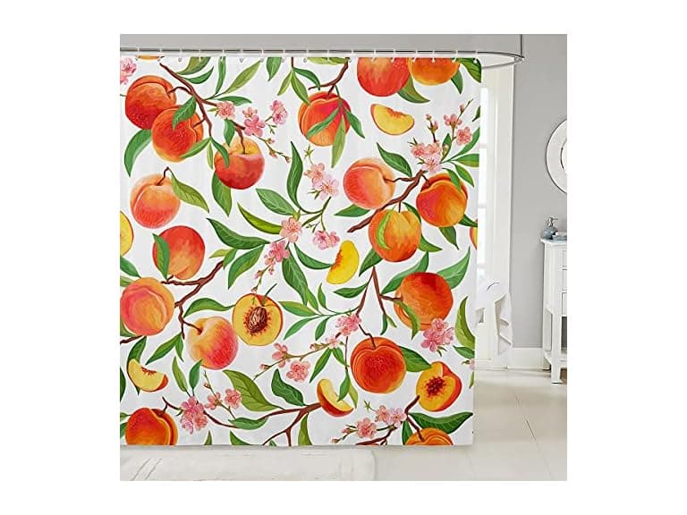 Feelyou Peach Fabric Shower Curtains Cute - Image 1