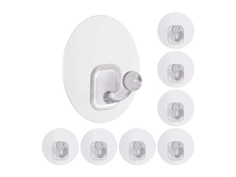 Uten Adhesive Hooks for Hanging 10 Pack, Clear - Image 1