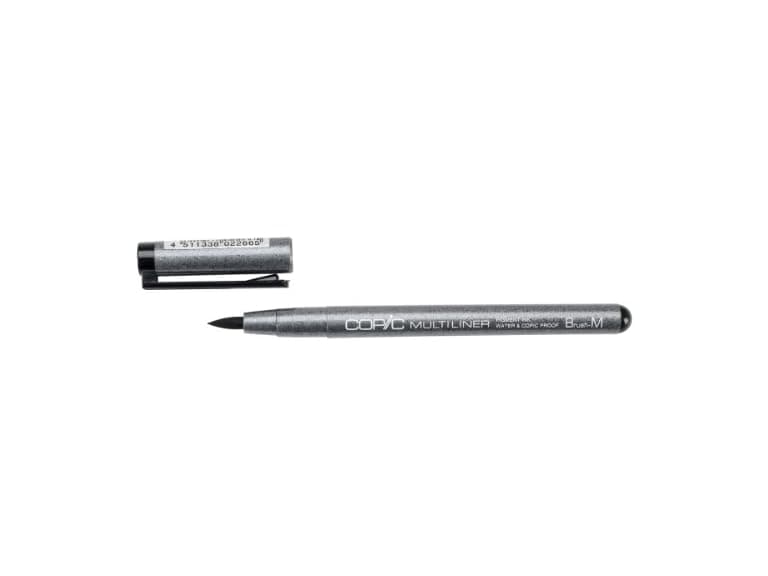 Copic Marker Multiliner Brush Medium Ink Pen, Black - Image 1